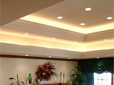 Living Room Lighting on Living Room Ceiling Double Plaster Crown With Indirect Lighting