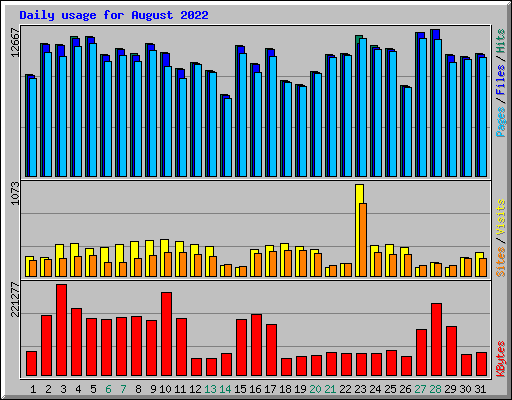 Daily usage for August 2022