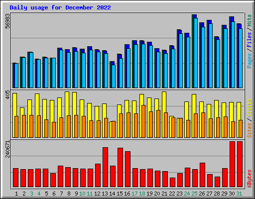 Daily usage for December 2022