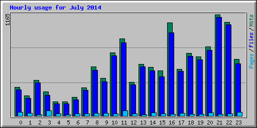 Hourly usage for July 2014