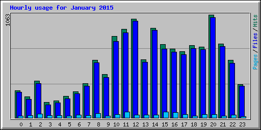 Hourly usage for January 2015