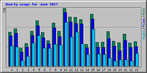 Hourly usage for June 2017