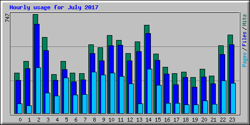 Hourly usage for July 2017