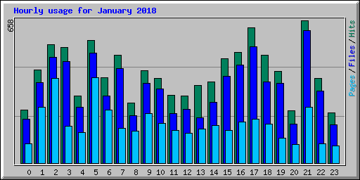 Hourly usage for January 2018