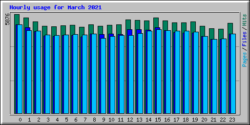 Hourly usage for March 2021