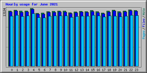 Hourly usage for June 2021