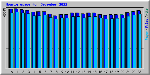 Hourly usage for December 2022