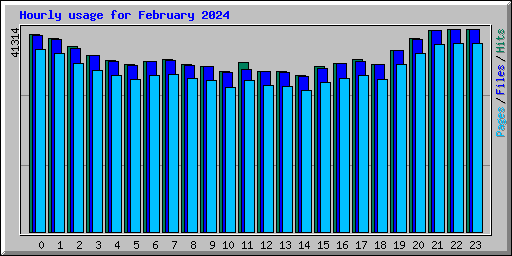 Hourly usage for February 2024