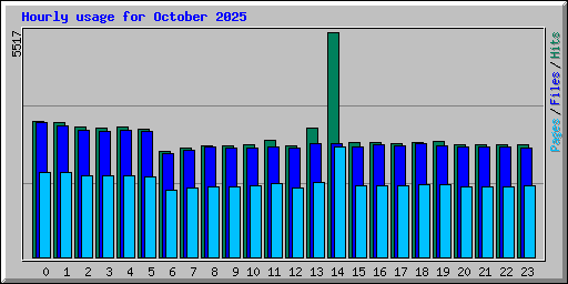Hourly usage for October 2025